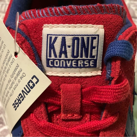 CONVERSE CONS KA-ONE VULC OX SHOES, RED SUEDE/ BLUE/ WHITE - Picture 7 of 11